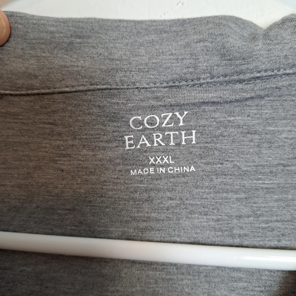 NEW Cozy Earth Women's Grey Bamboo Button Up Soft Shirt Pajama Top Size 3XL - Picture 4 of 7